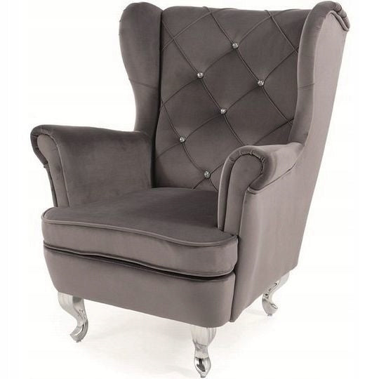 Wohnzimmersessel Signal Lili Velvet, grau 