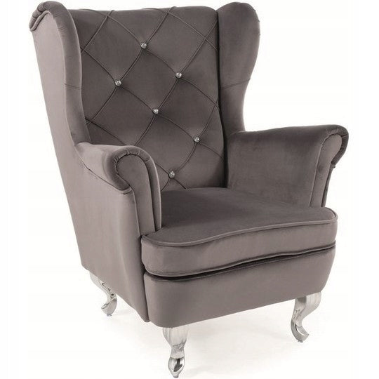 Wohnzimmersessel Signal Lili Velvet, grau 