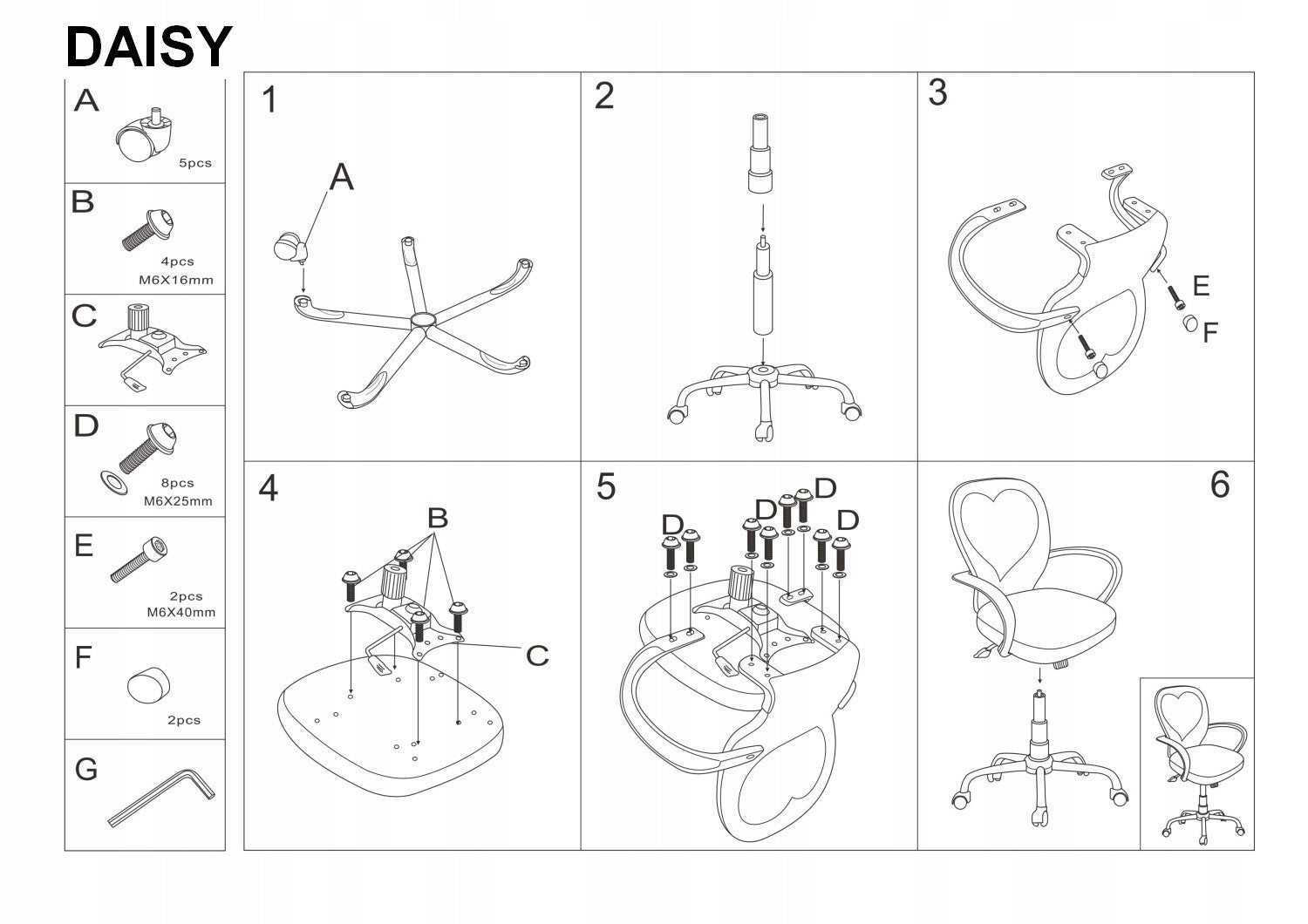 Kinderstuhl Signal Meble Daisy, rosa 
