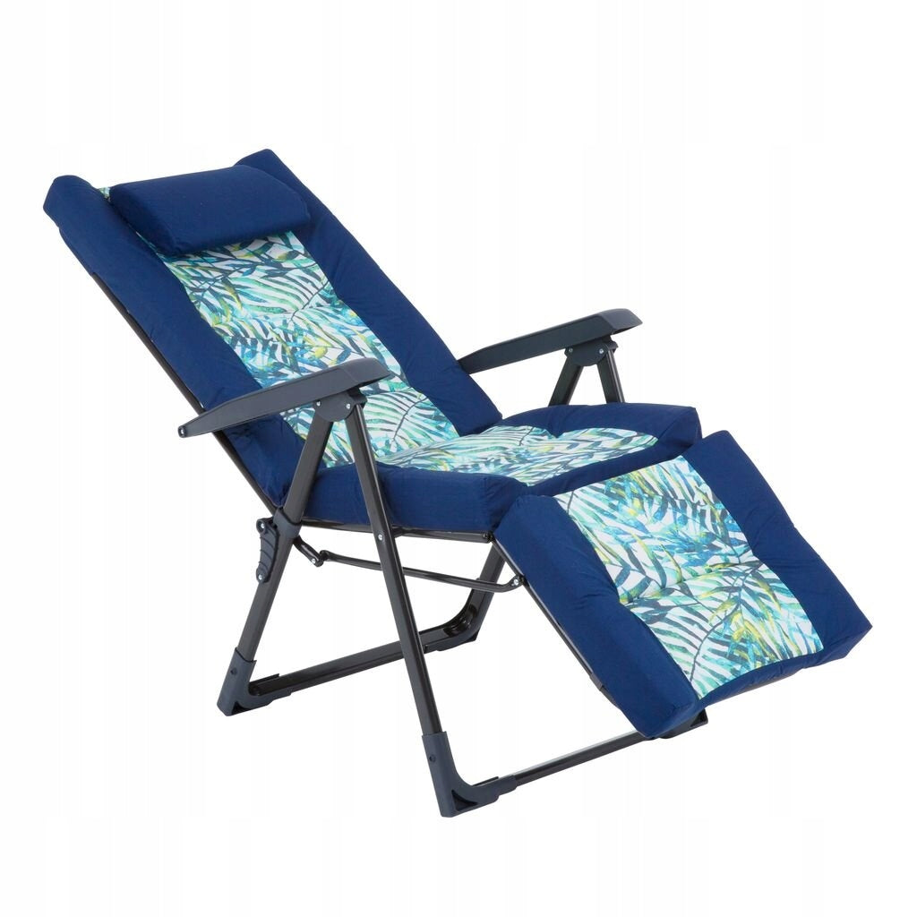 Outdoor-Liegestuhl Patio Eljas Plus, grau/blau 