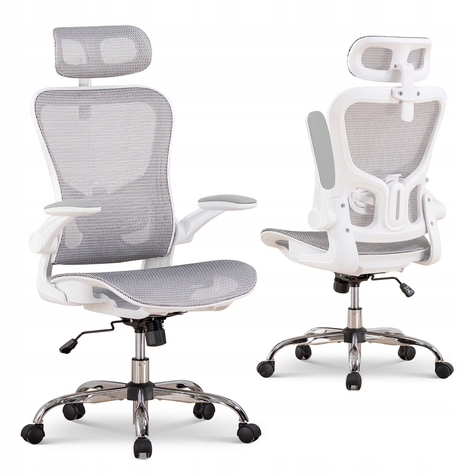 Fotel biurowy, Ergonomiczny, wielofunkcyjny z funkcją bujania Biały