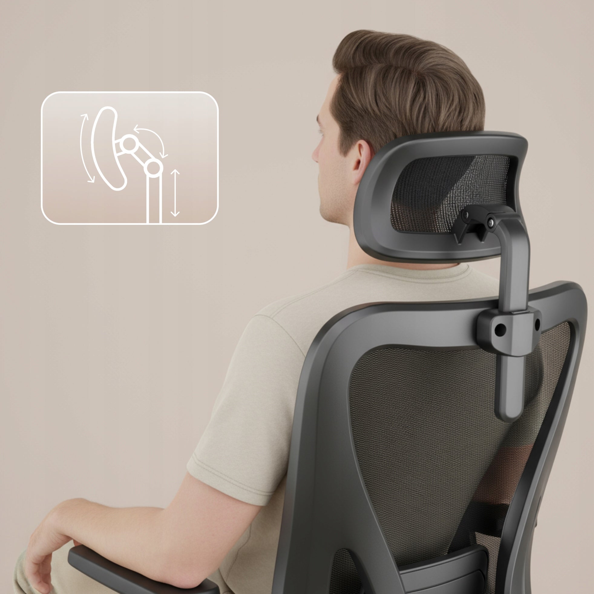 Fotel biurowy krzesło biurowe ergonomiczne obrotowe czarne zagłówek Alpha Medical device no