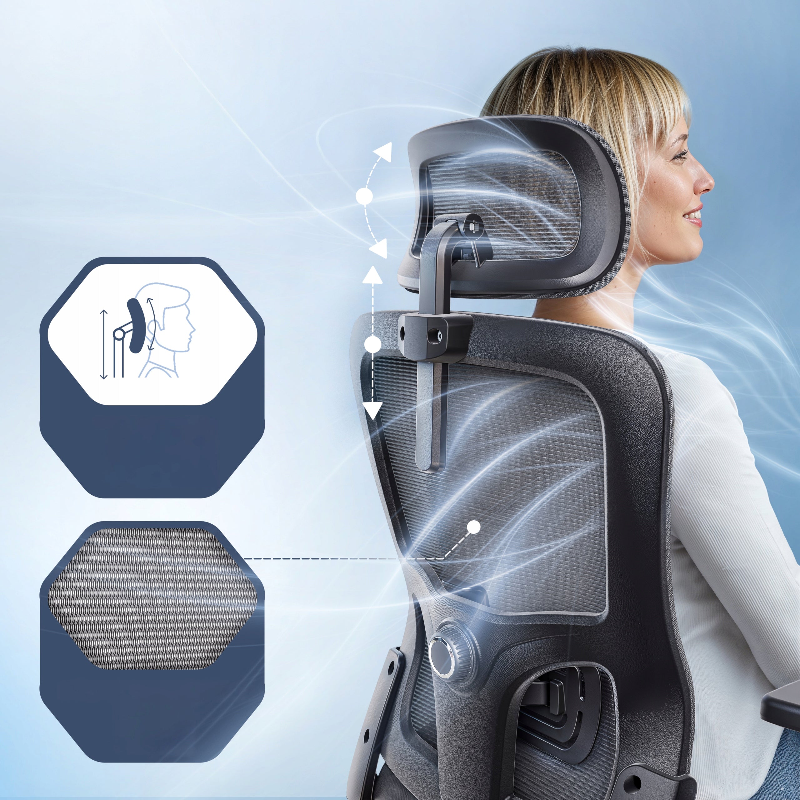 Fotel biurowy krzesło biurowe ergonomiczne obrotowe oparcie 2D BrightSeat Medical device no