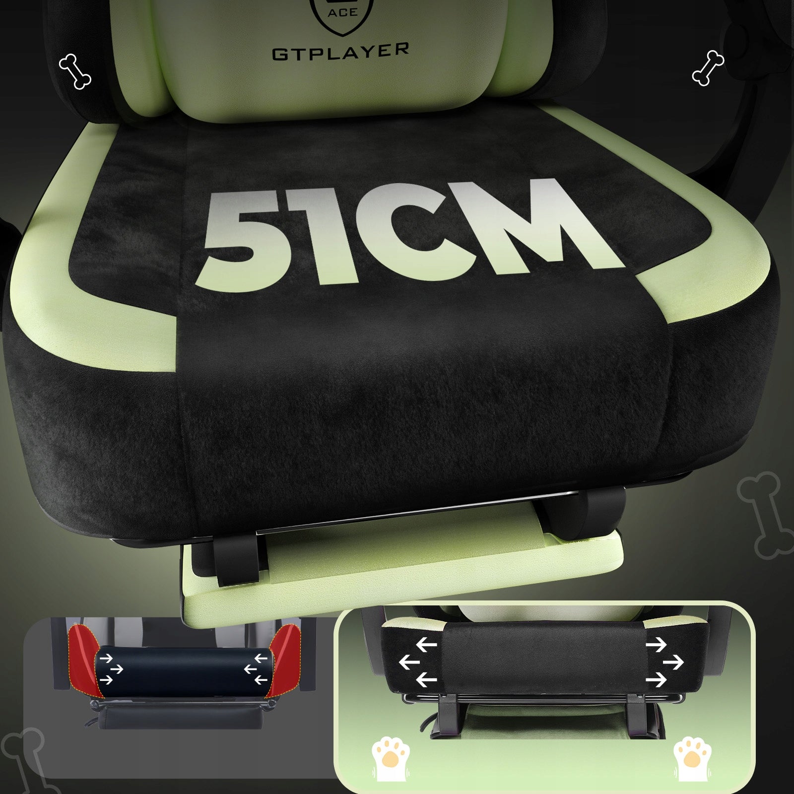 Fotel biurowy z uszami kota, Gamingowy ergonomiczny z podnóżkiem- Velvet Manufacturer code GTP610-GE