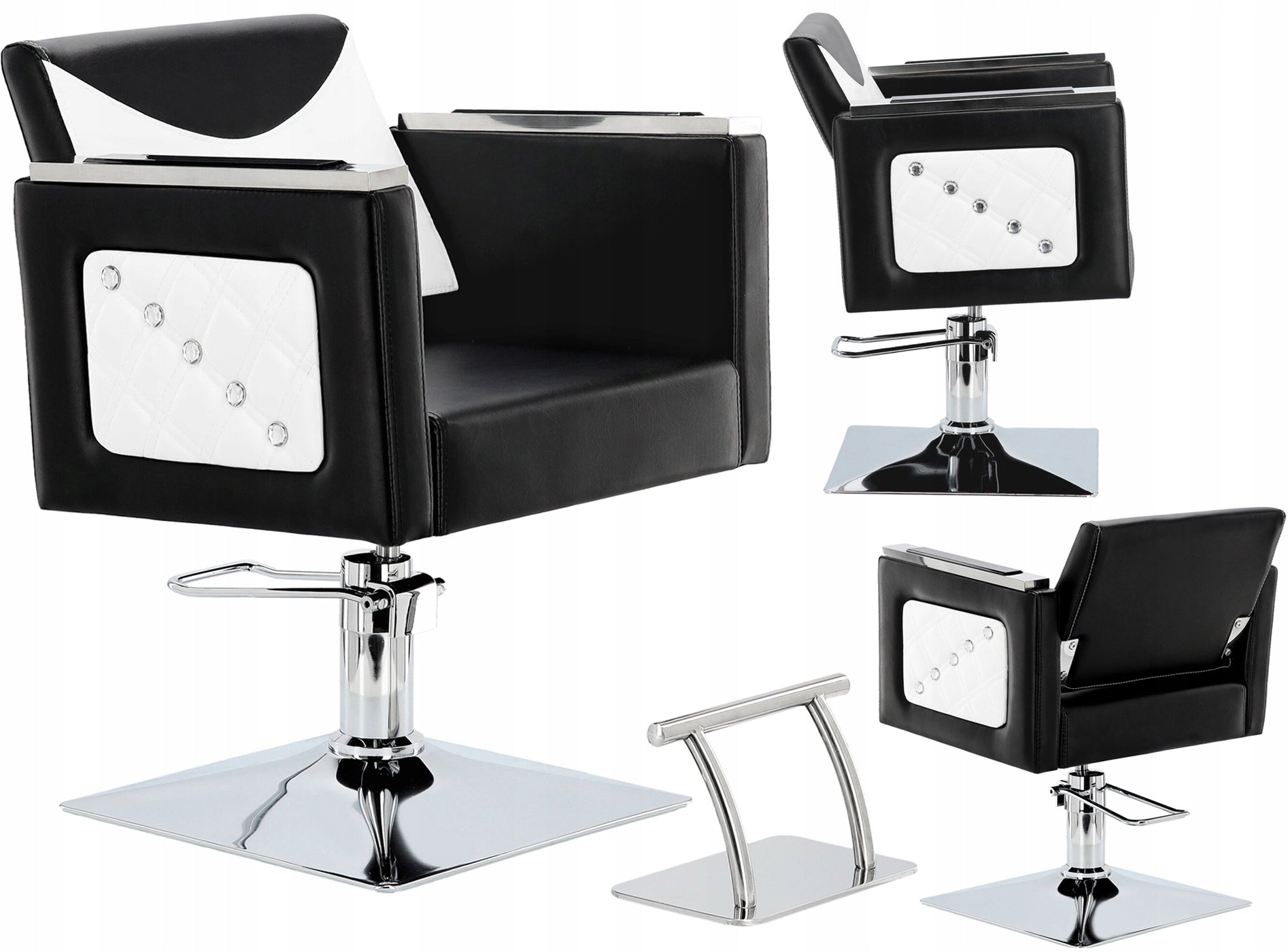 Friseurstuhl Domino, weiß/schwarz 