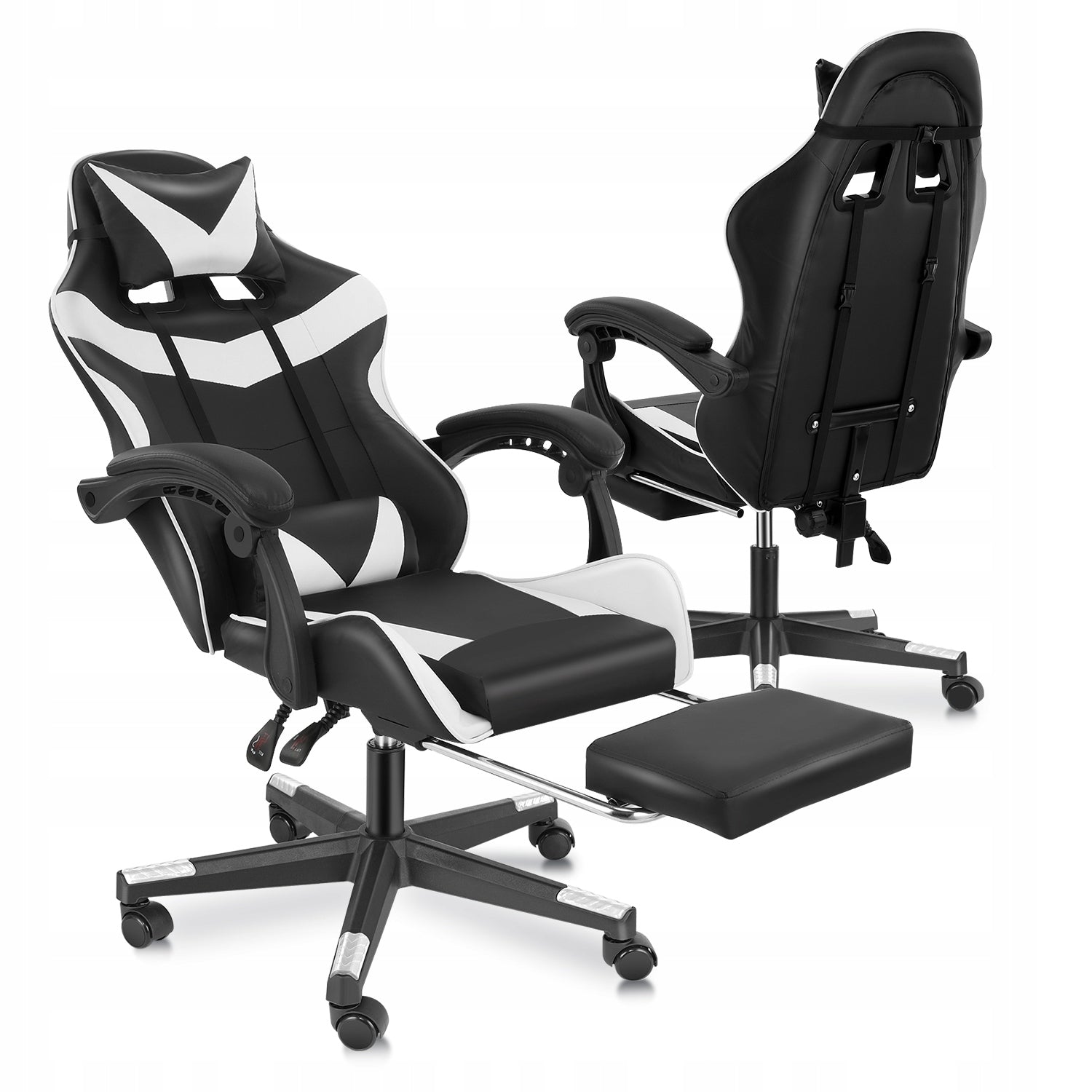 Fotel gamingowy Biurowe z podnóżkiem Ergonomiczny krzesło obrotowe - Biały Packaging status original