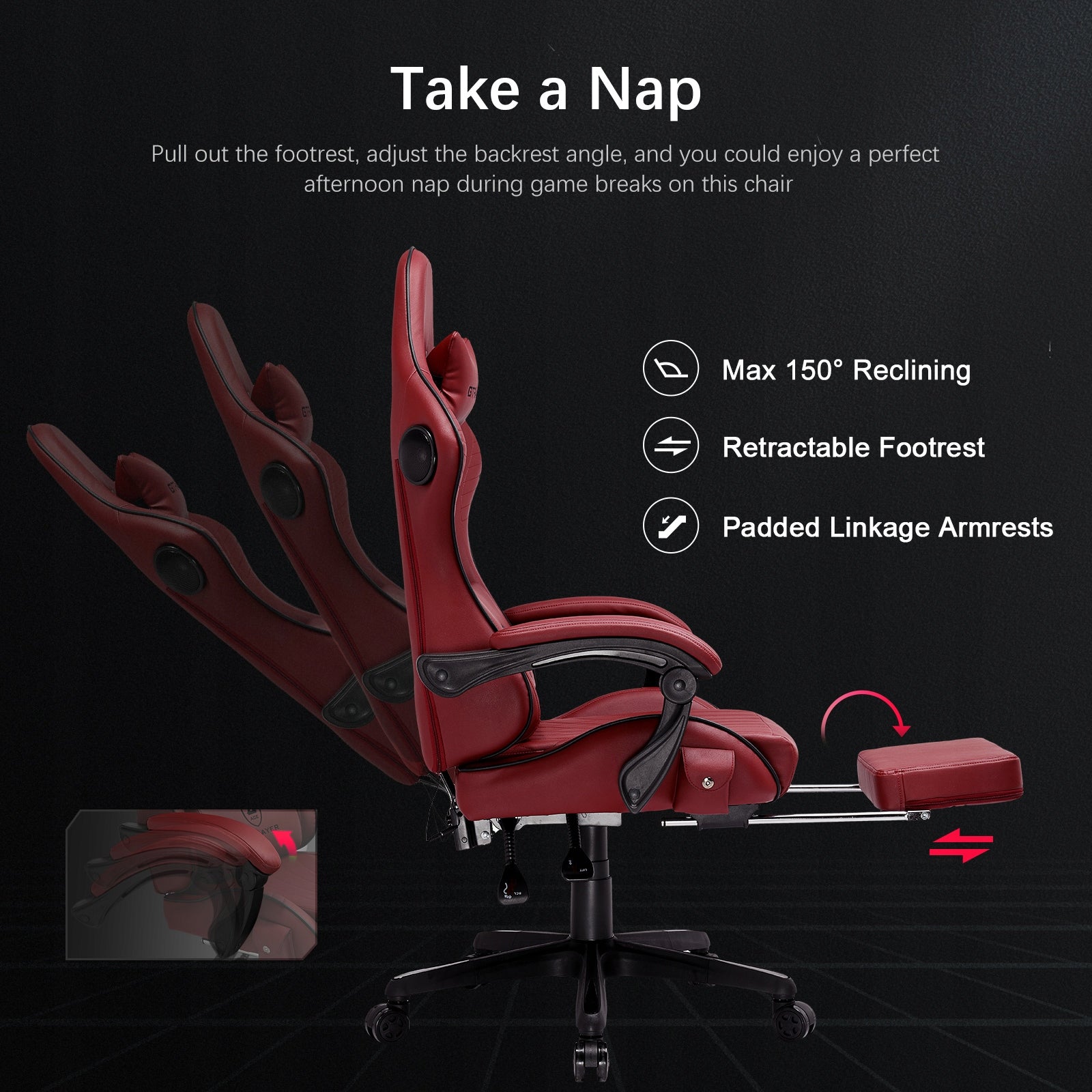 Fotel gamingowy z głośnikami HIFI – ergonomiczny do gier i biura, regulacja EAN (GTIN) 6972961879695
