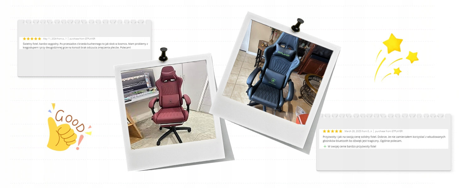Fotel gamingowy z głośnikami HIFI – ergonomiczny do gier i biura, regulacja Furniture height 120 cm