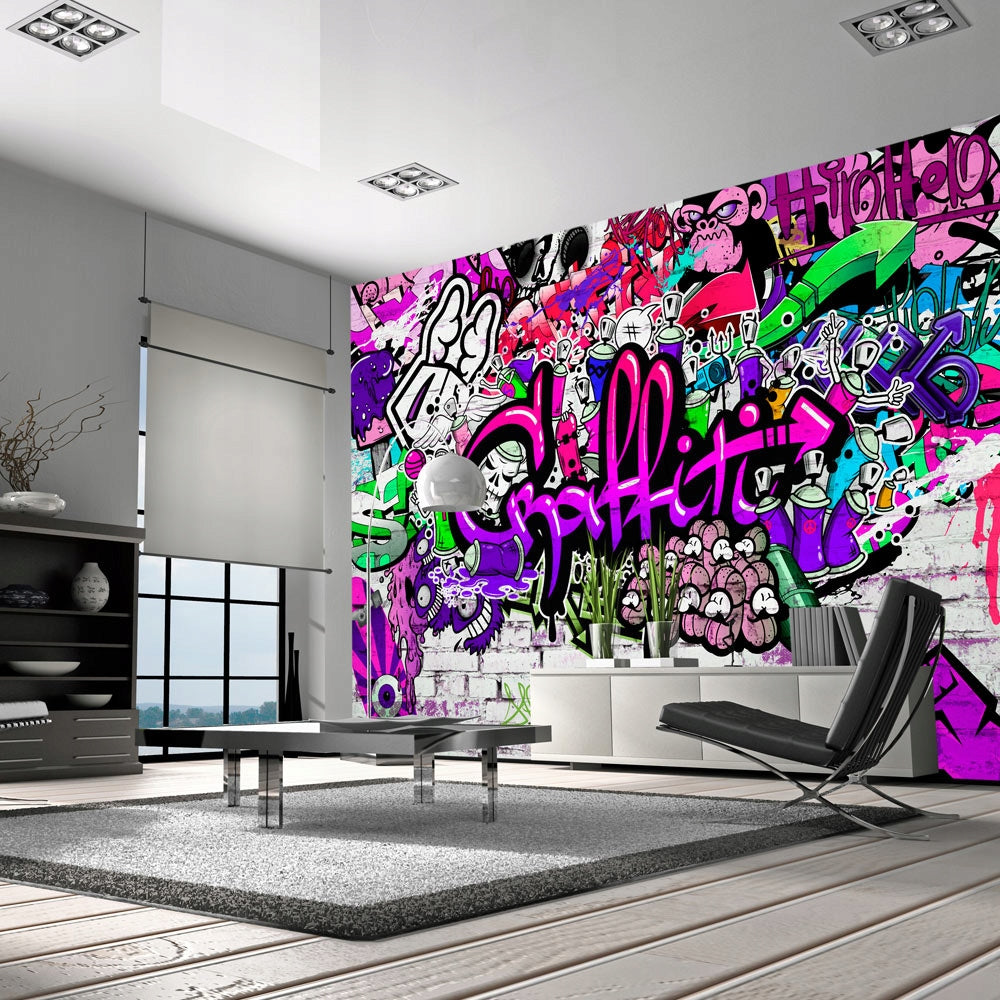 Tapete - Lila Graffiti 