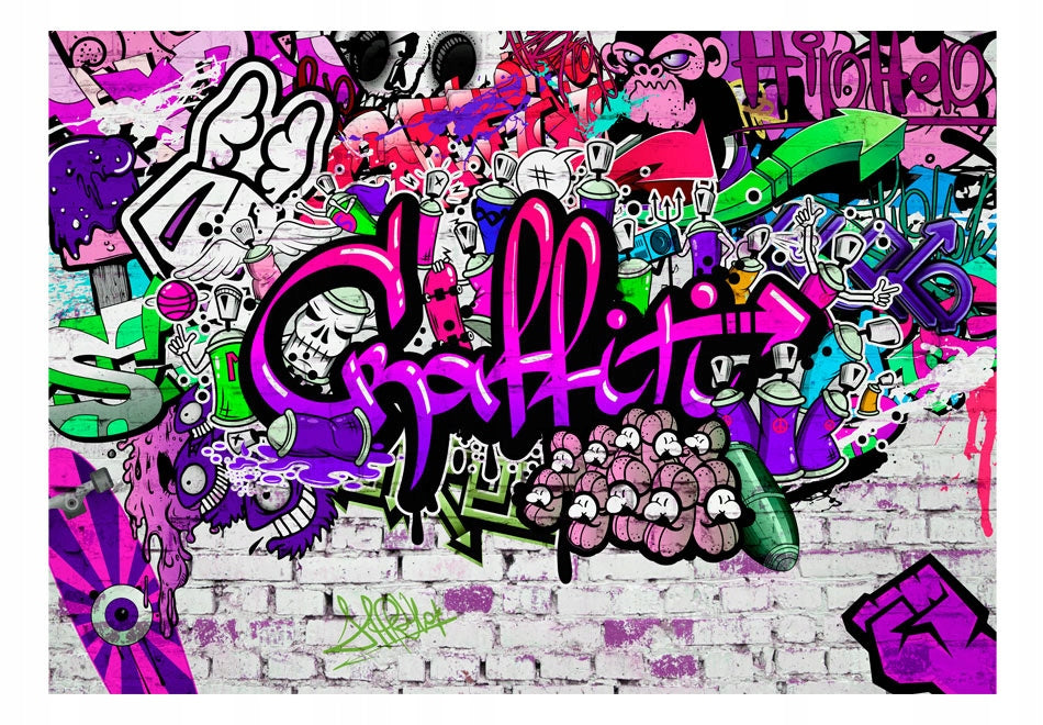 Tapete - Lila Graffiti 