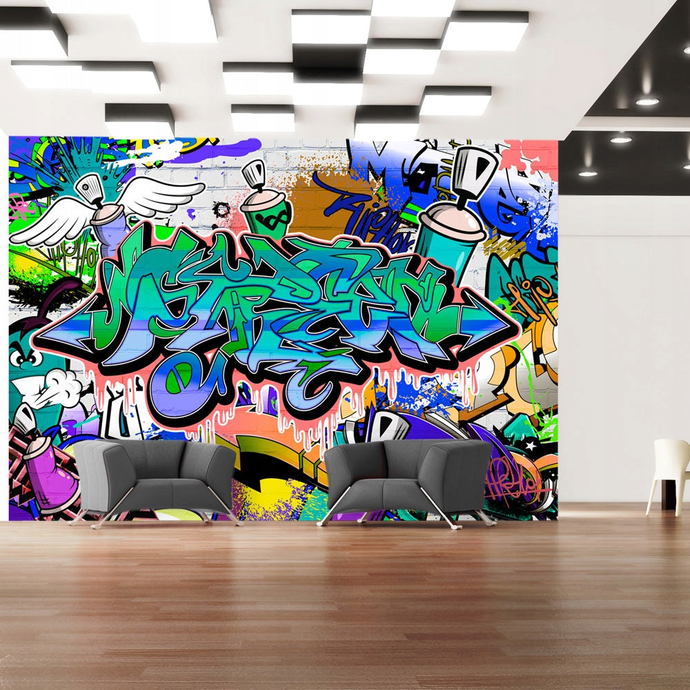Fototapeta - Graffiti: blaues Thema 