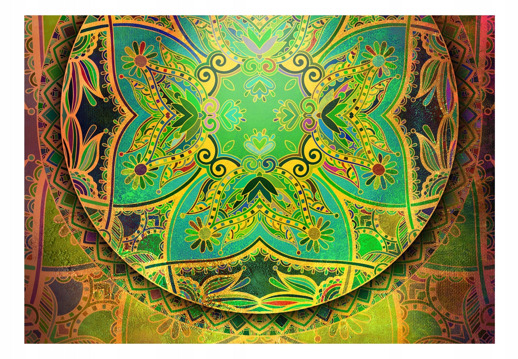 Fototapetai - Mandala: Smaragdinė fantazija