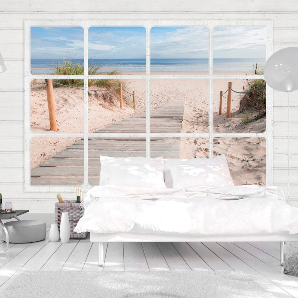 Fototapete - Fenster &amp; Strand 