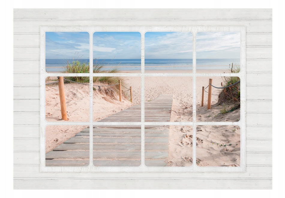 Fototapete - Fenster &amp; Strand 