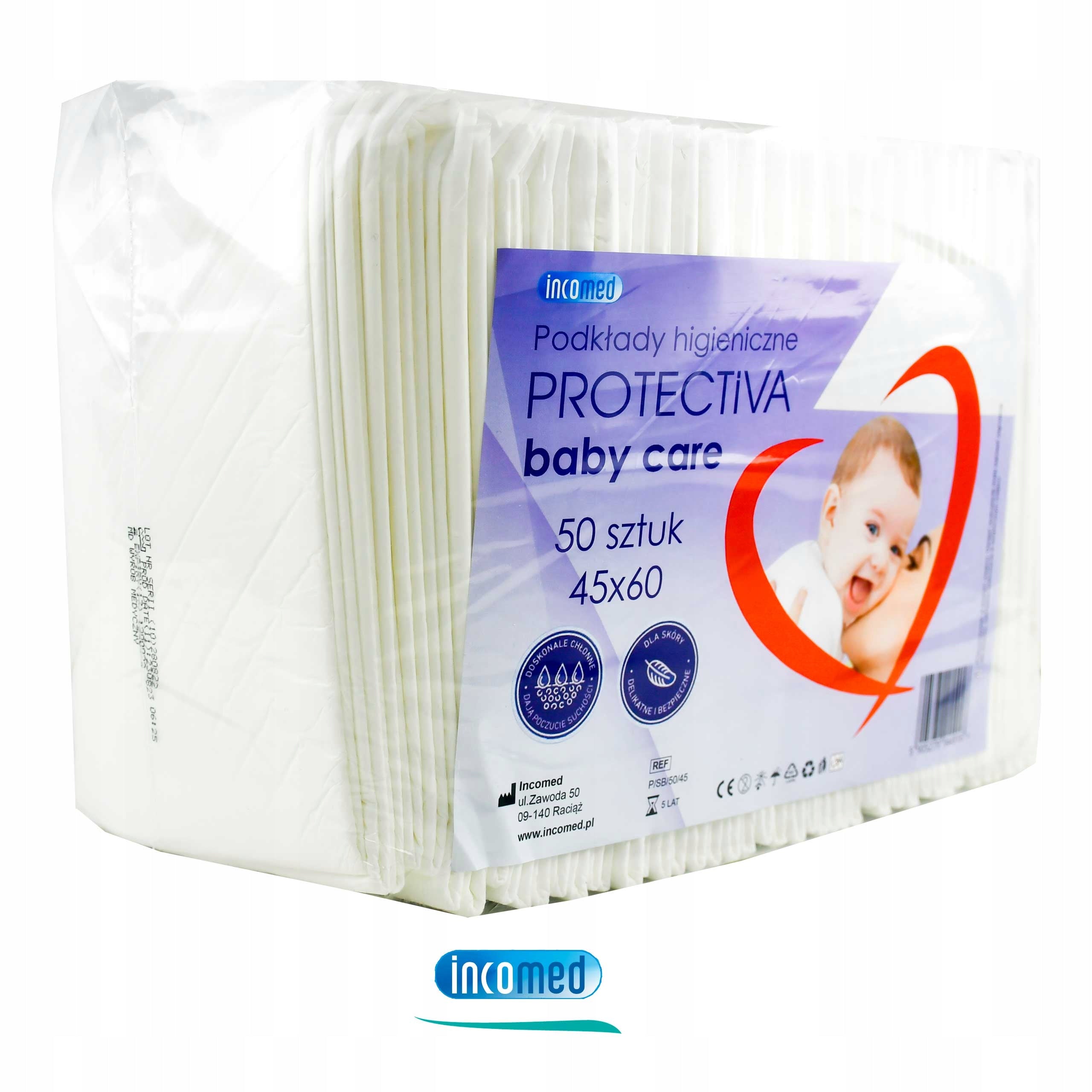 Foundations Mats 45x60 cm Hygienic Baby Care Incomed Absorbent White 50 pcs. Medical device no