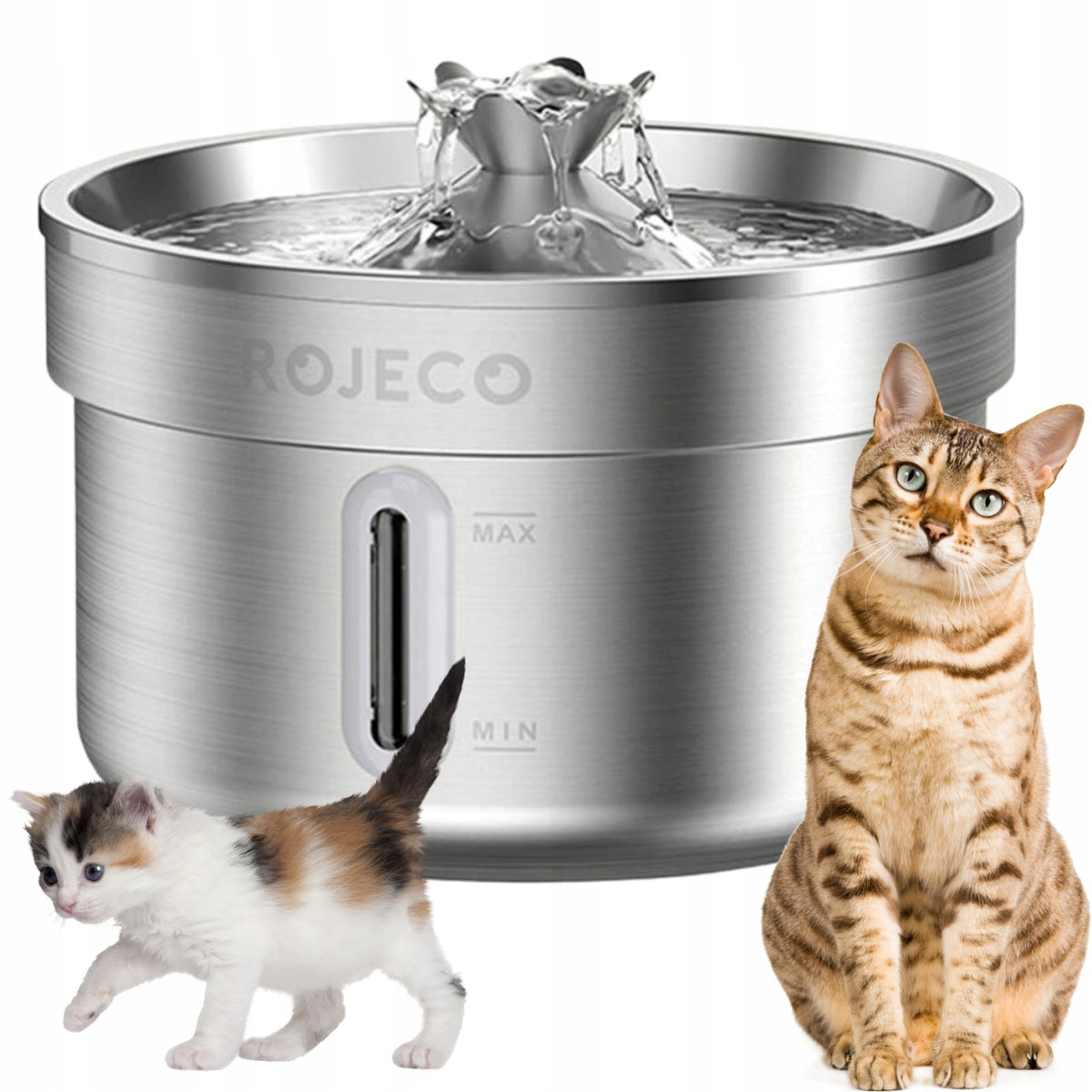Fountain Drinker Automatic Stainless Steel for Animals Dog Cat 2l