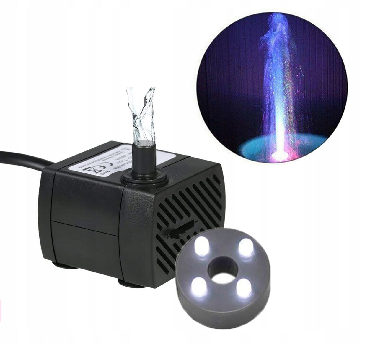 Fountain Pump with Flow Control and LED Lighting - 180 l/h, 50 cm
