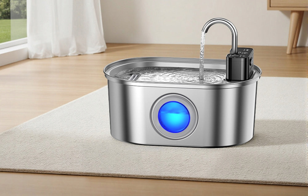 Fountain Rojeco Stainless Steel Cat Dog Drinker 3.2l Wireless Color silver
