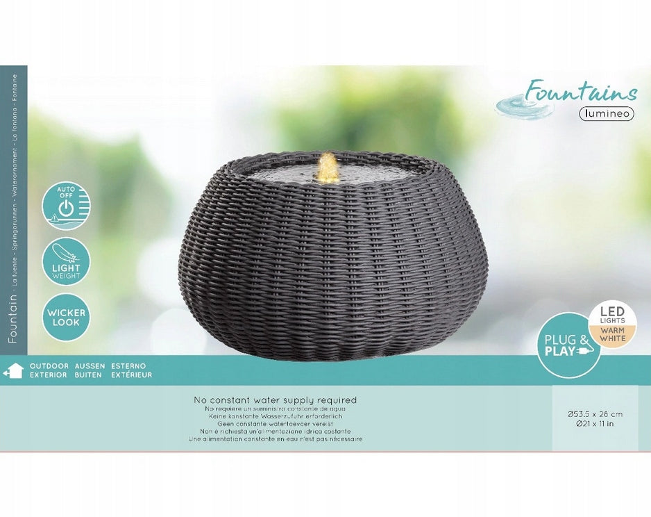 Fountain Round Glowing Led Grey Modern Waterfall Manufacturer Kaemingk