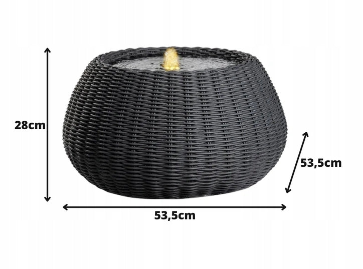 Fountain Round Glowing Led Grey Modern Waterfall Type fountain (pump)