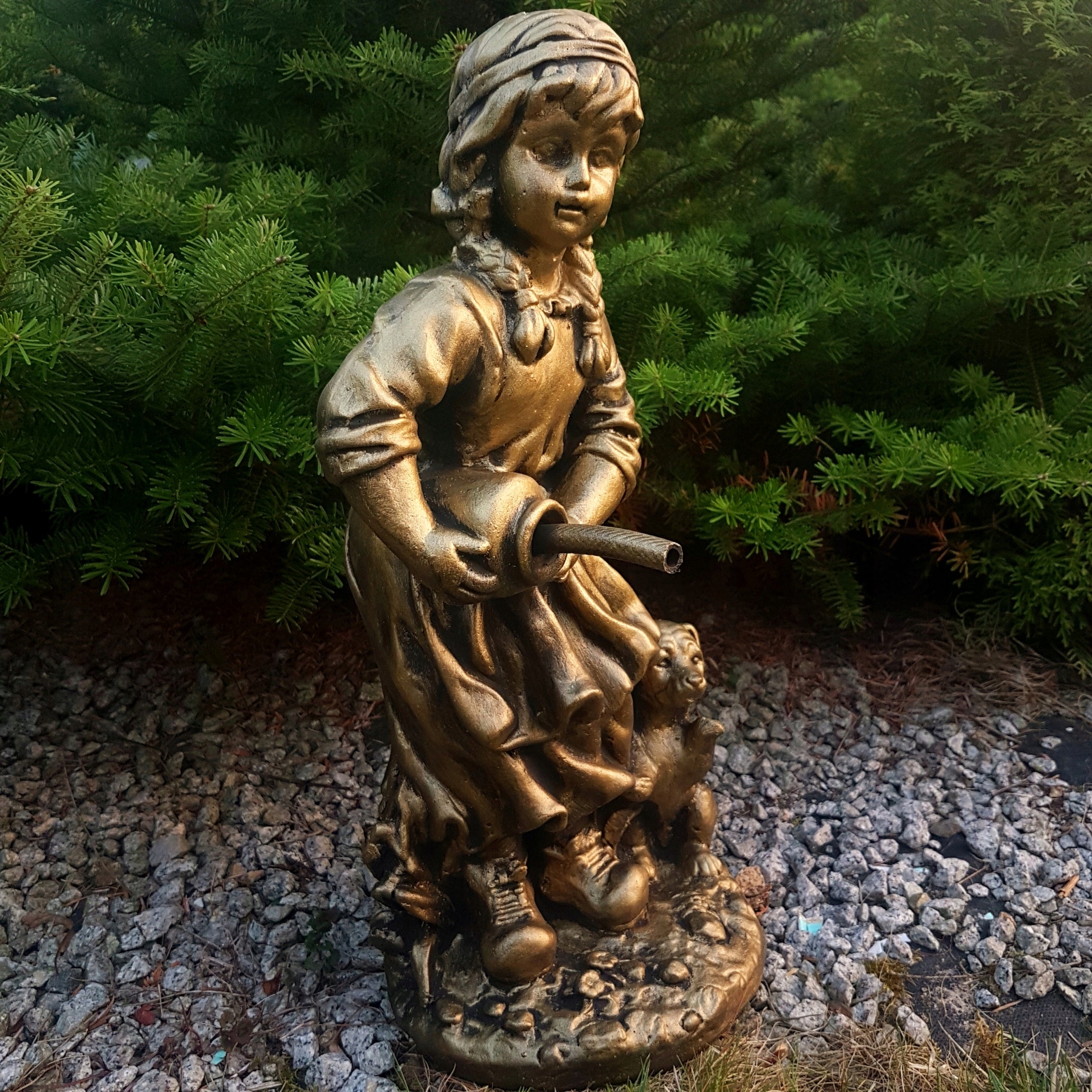 Fountain garden decoration concrete figure girl old gold Manufacturer ART-BET