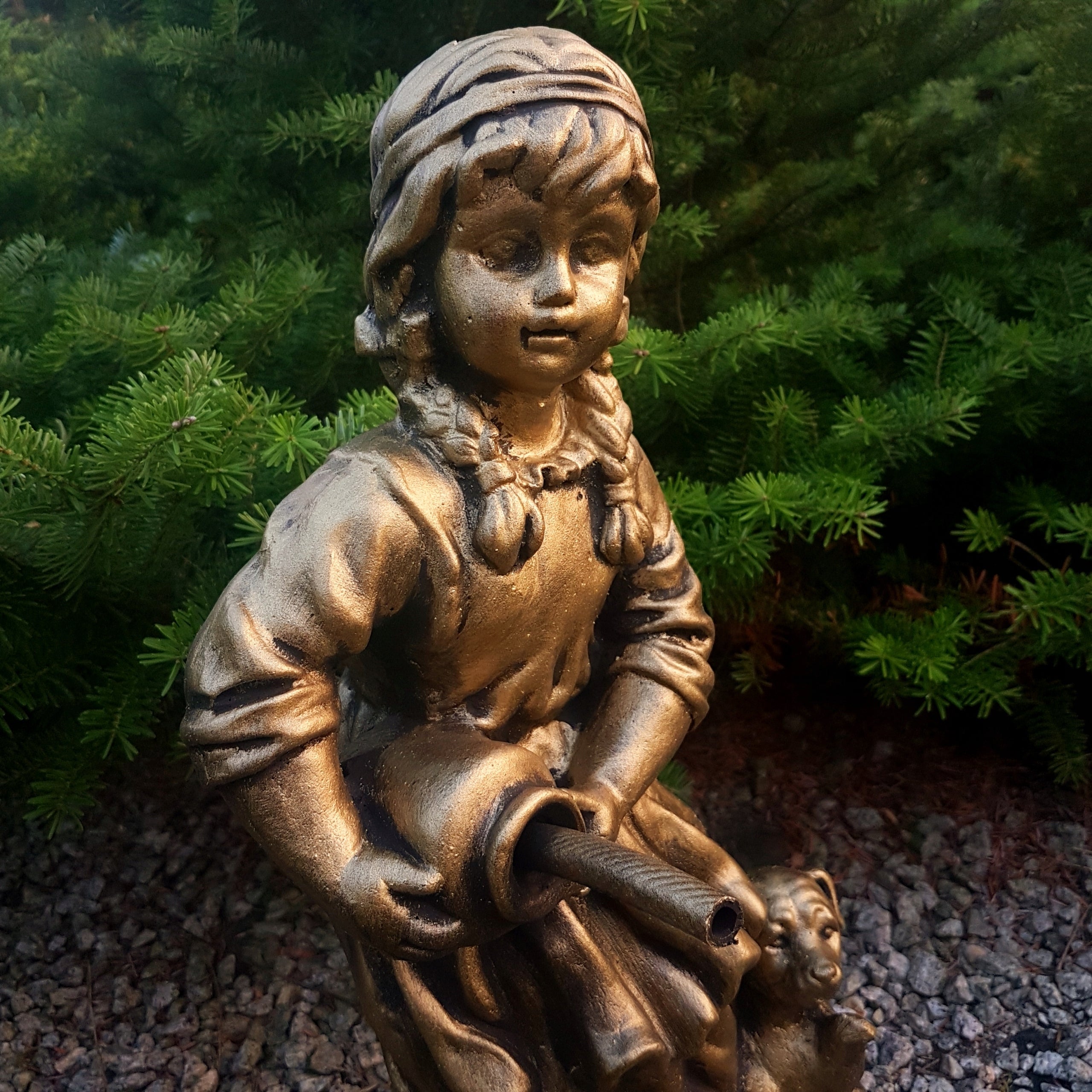 Fountain garden decoration concrete figure girl old gold Type sculpture (figure)