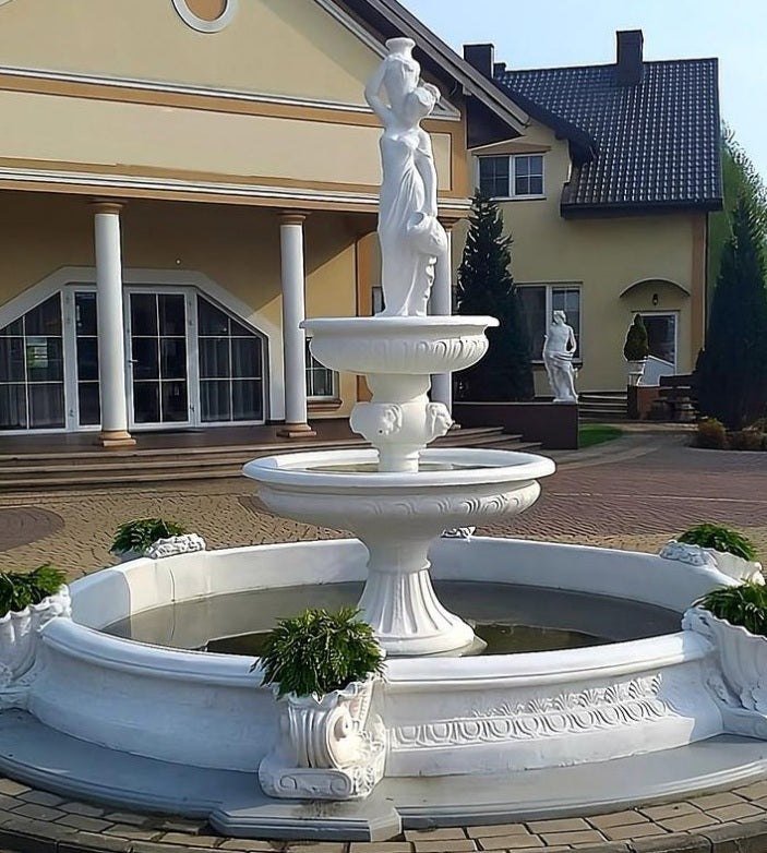 Fountain garden girl with pitchers conglomerate concrete garden figure Type fountain (pump)