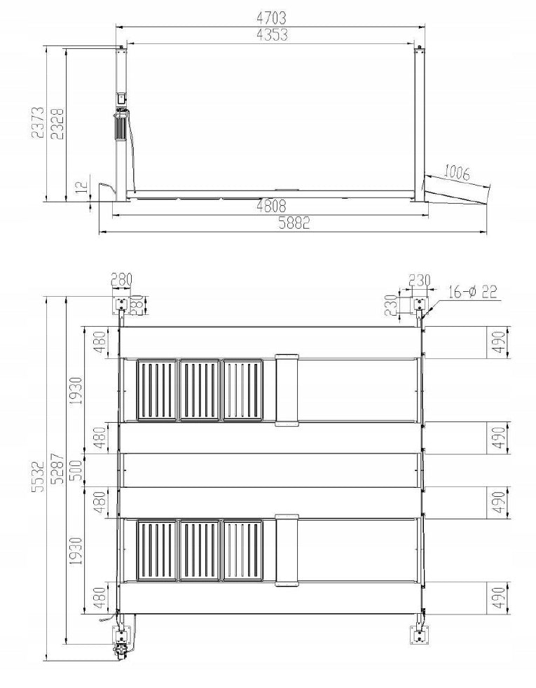 Four-column lift 4 T Car PARKING WIDE GRUBBER XP4520 Manufacturer code XP4520