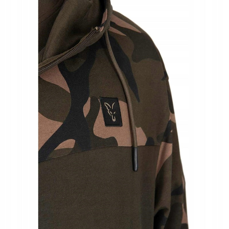 Fox LW Khaki/Camo Split Zip Hoody XXL Hooded Fishing Sweatshirt Manufacturer code CFX301