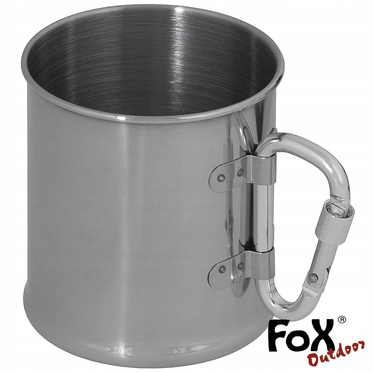 Fox Outdoor Hiking Mug, Stainless Steel, 220 ml, Carabiner Brand MFH