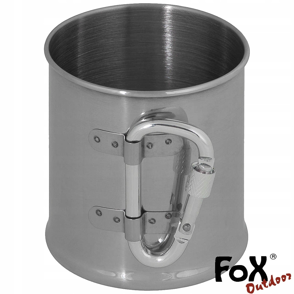Fox Outdoor Hiking Mug, Stainless Steel, 220 ml, Carabiner Color silver