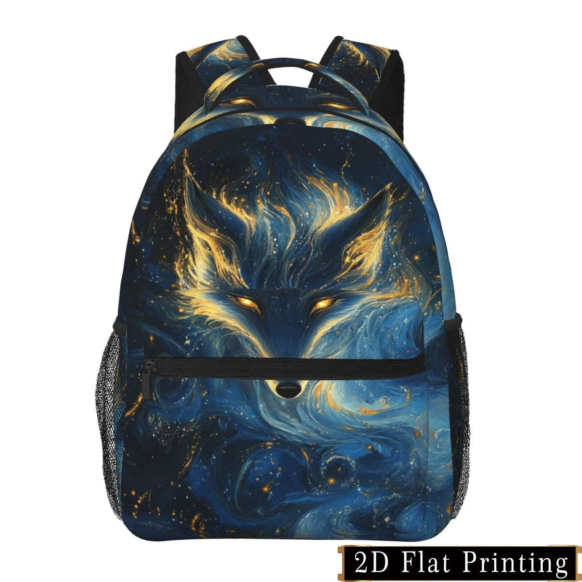 Fox Print Backpack with Waist Protection for Laptop