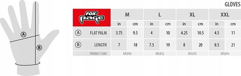 Fox Rage Power Grip Gloves M NTL018 Manufacturer code NTL018