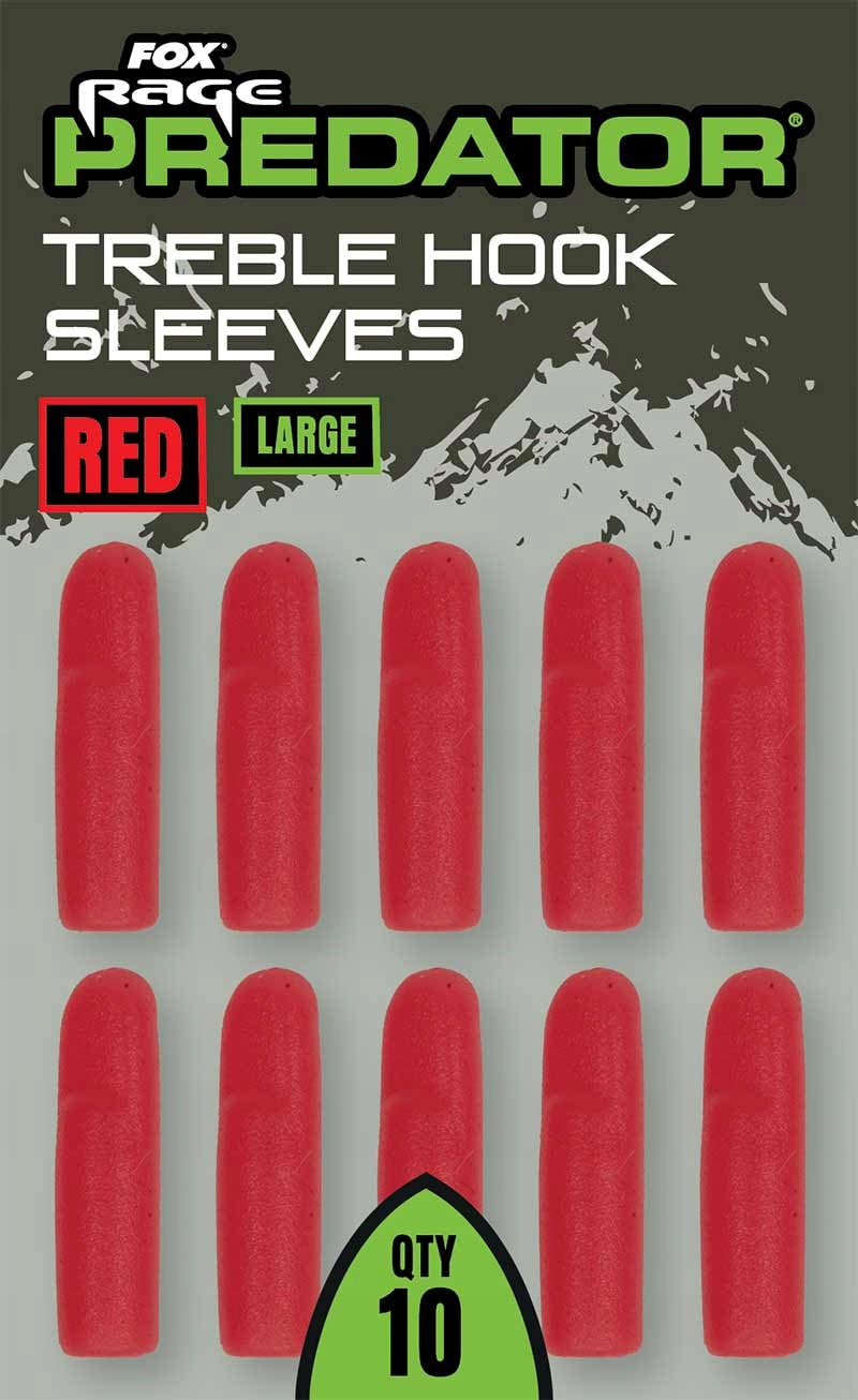 Fox Rage Red Treble Hook Sleeves Large 10pcs. Hook Sleeves