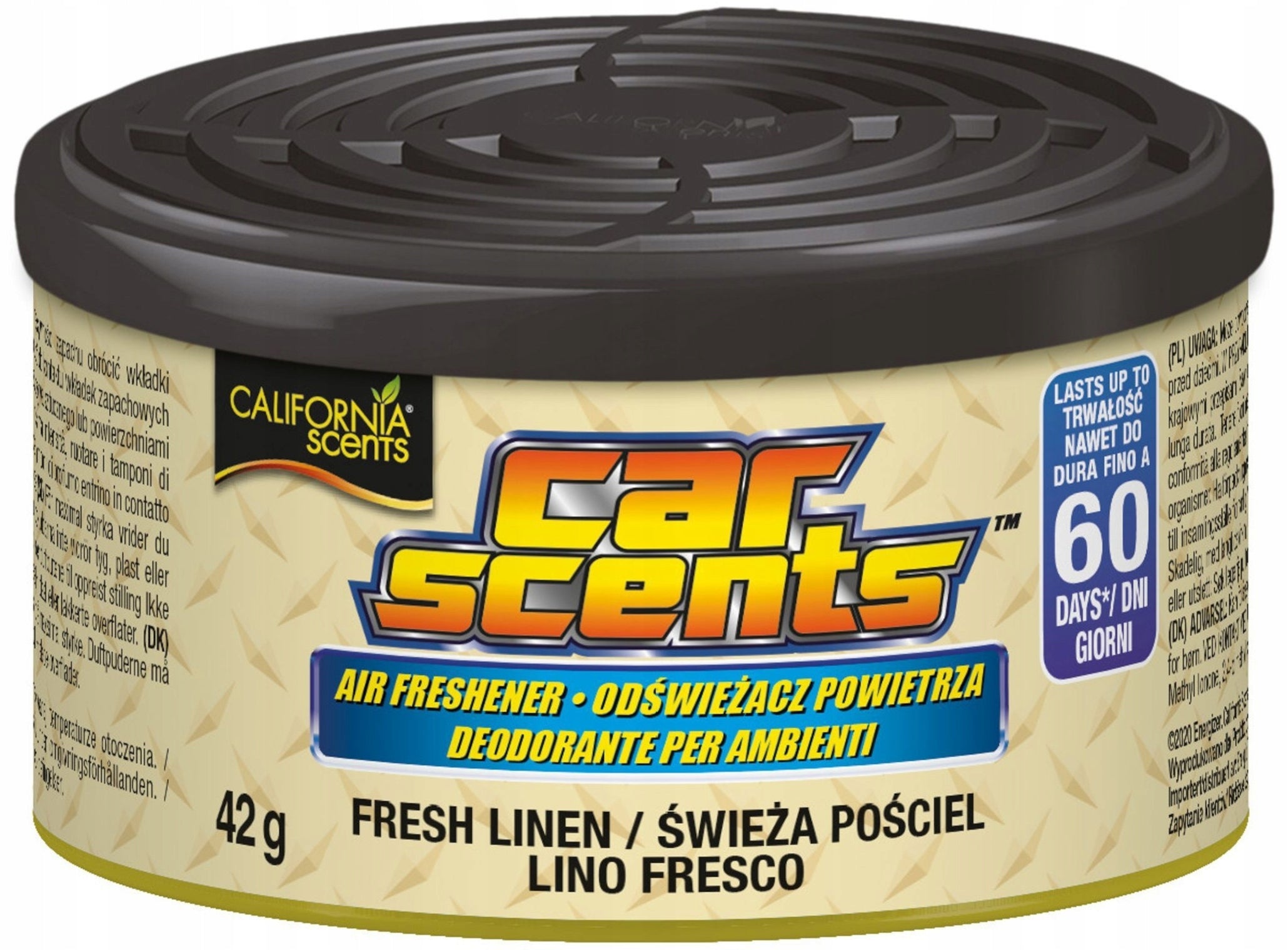Fragrance Can CALIFORNIA CAR SCENTS Fresh Linen 42g NEW
