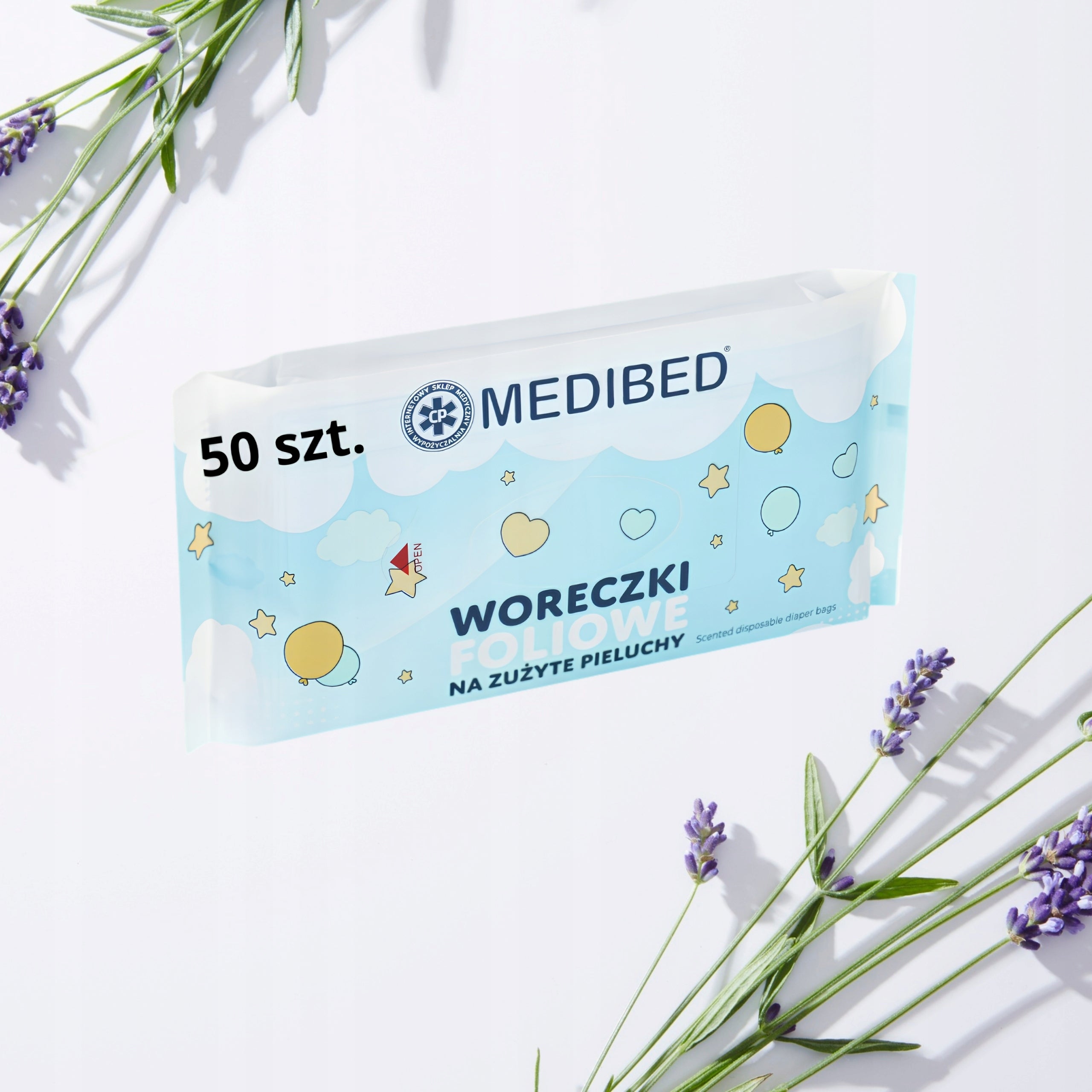 Fragrance bags for used diapers MEDIBED BABY 50 pieces lavender Manufacturer code WORKI_MEDIBED_50