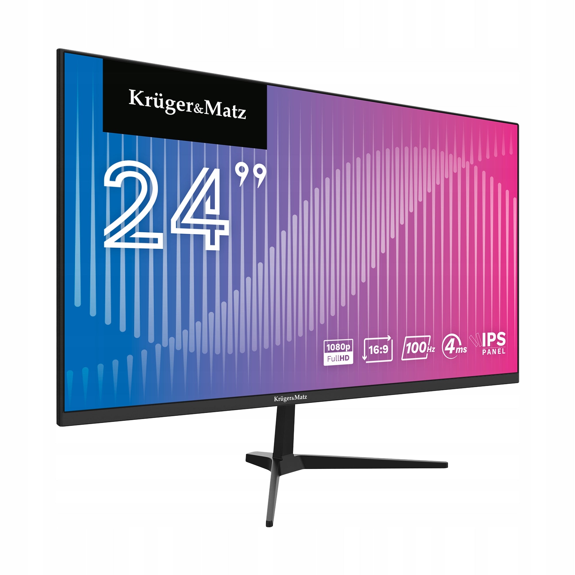 Frameless LED Monitor Kruger&Matz 24" FullHD 100Hz IPS HDMI Speakers Brand Kruger&Matz