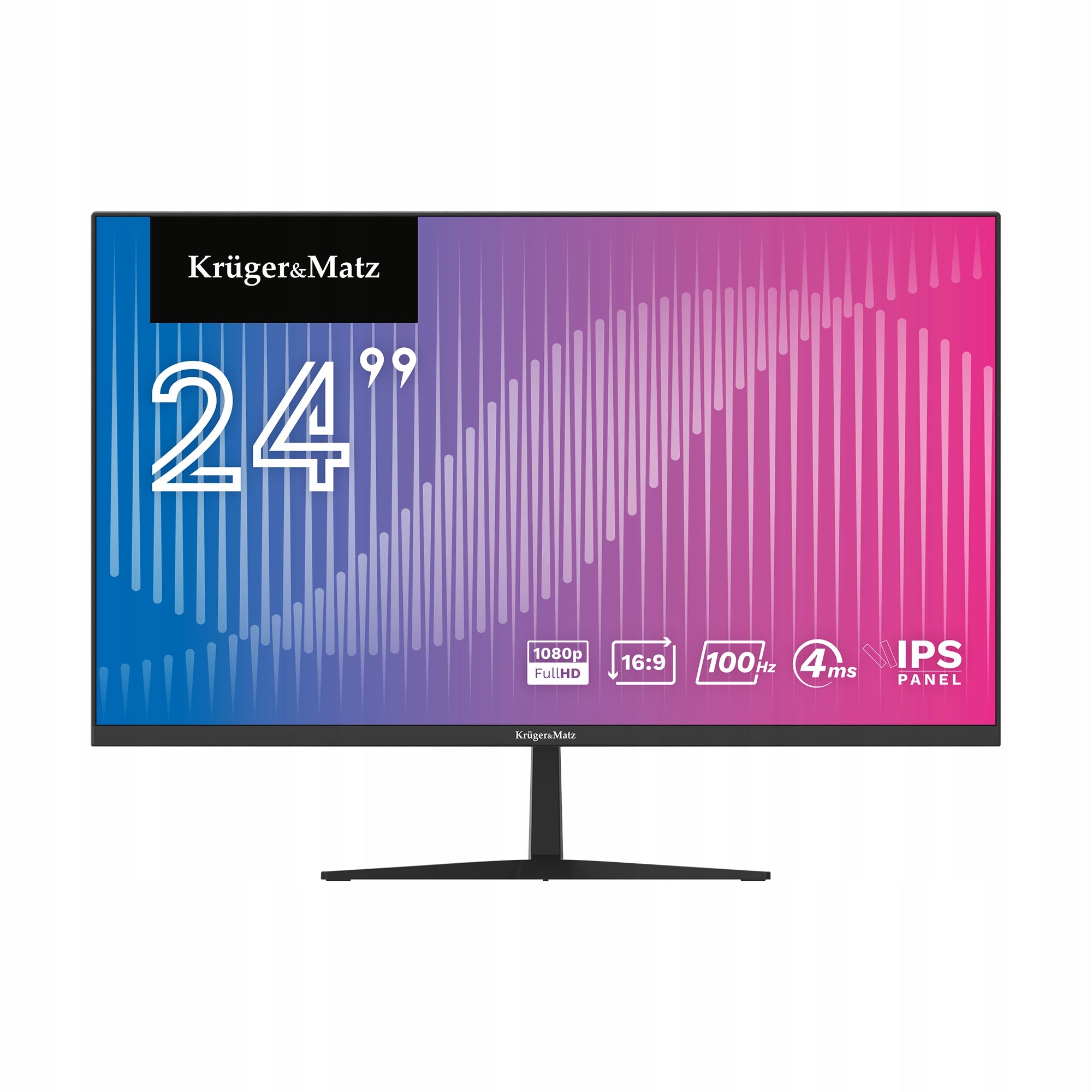 Frameless LED Monitor Kruger&Matz 24" FullHD 100Hz IPS HDMI Speakers