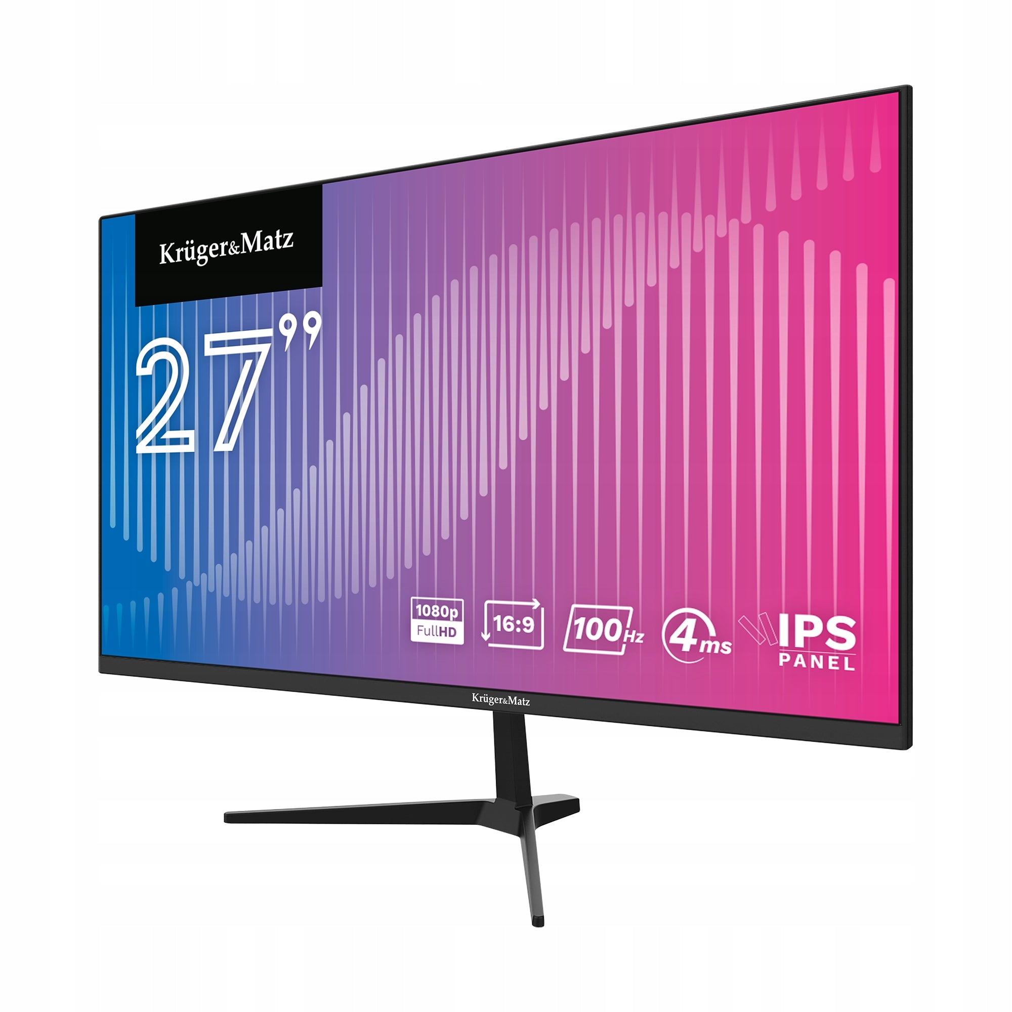 Frameless LED Monitor Kruger&Matz 27" FullHD 100Hz IPS HDMI Speakers Packaging status original