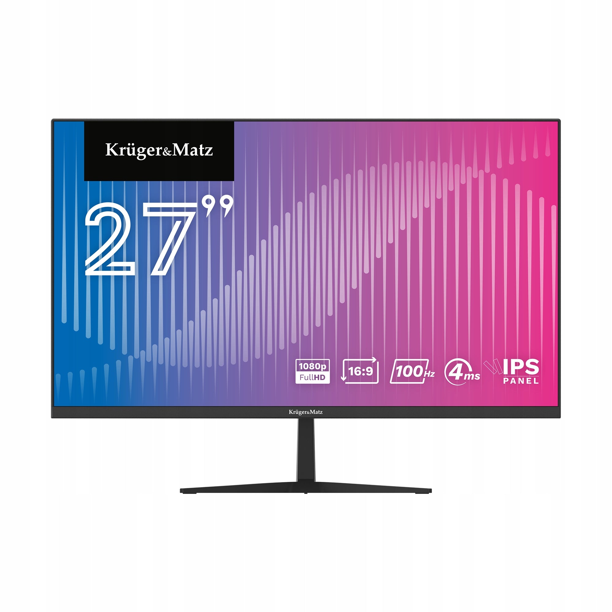 Frameless LED Monitor Kruger&Matz 27" FullHD 100Hz IPS HDMI Speakers
