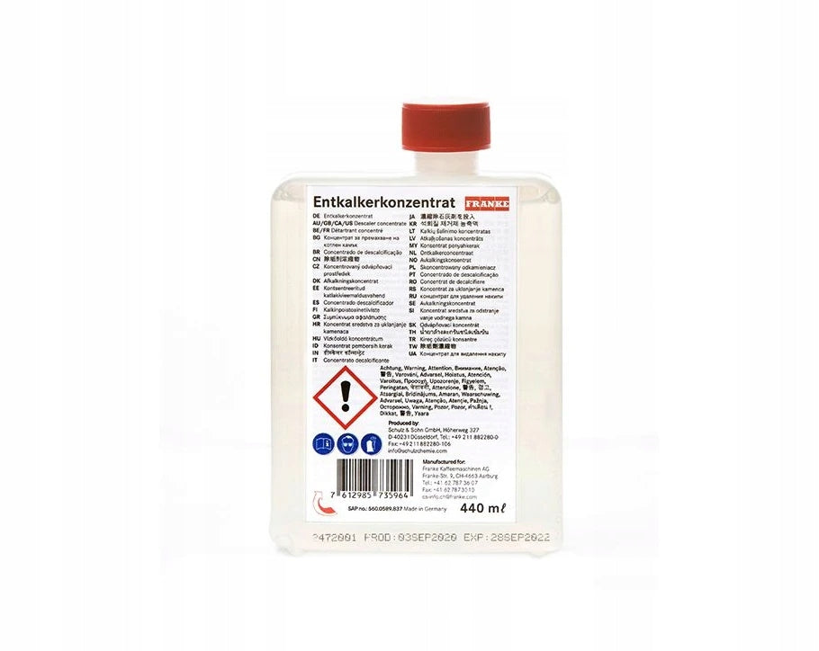 Franke concentrated descaler 440ml cartridge Packaging status original