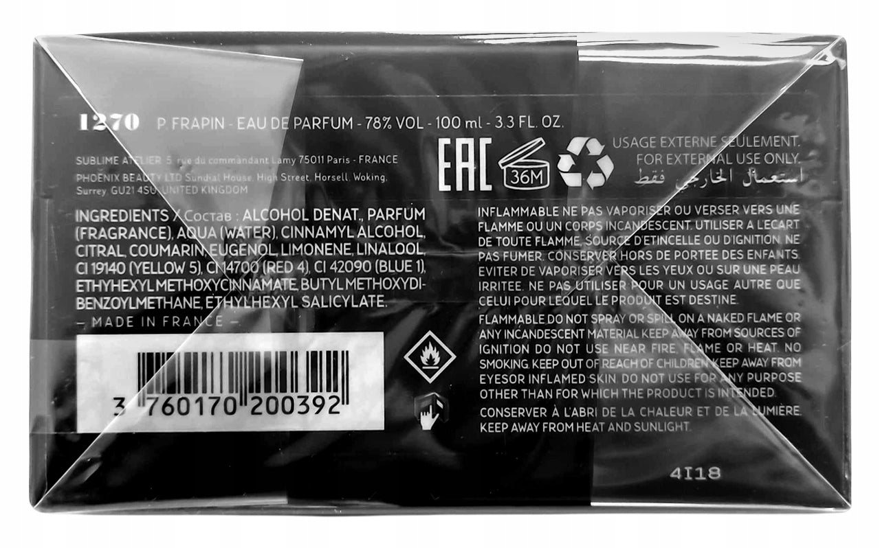 Frapin 1270 EDP 100ml Product in foil Manufacturer code 4I18