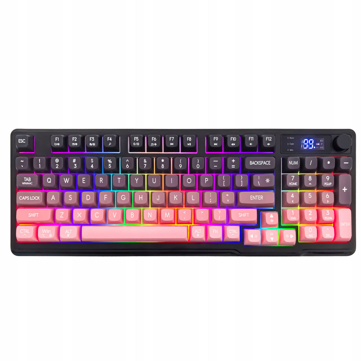 FreeWolf Backlit Wireless Keyboard USB-C BT Charging For Gamers