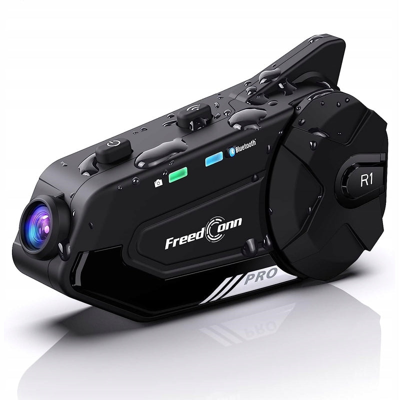 FreedConn R1 Pro speakerphone for helmet with camera, for motorcycle