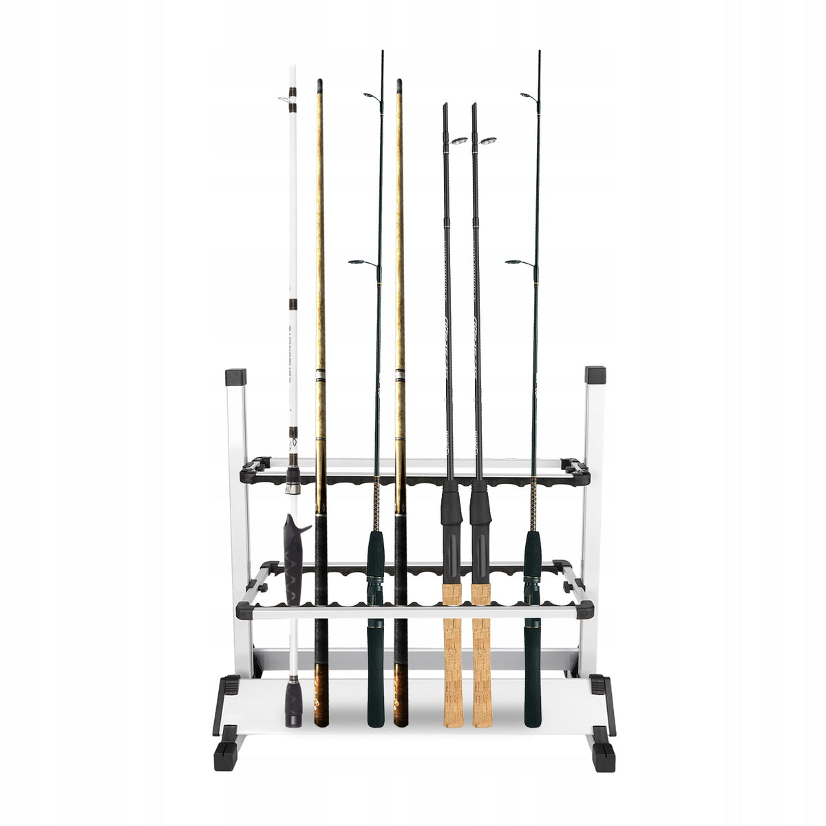 Freestanding 24 Slots Aluminum Fishing Rod Display Rack Manufacturer code 87564