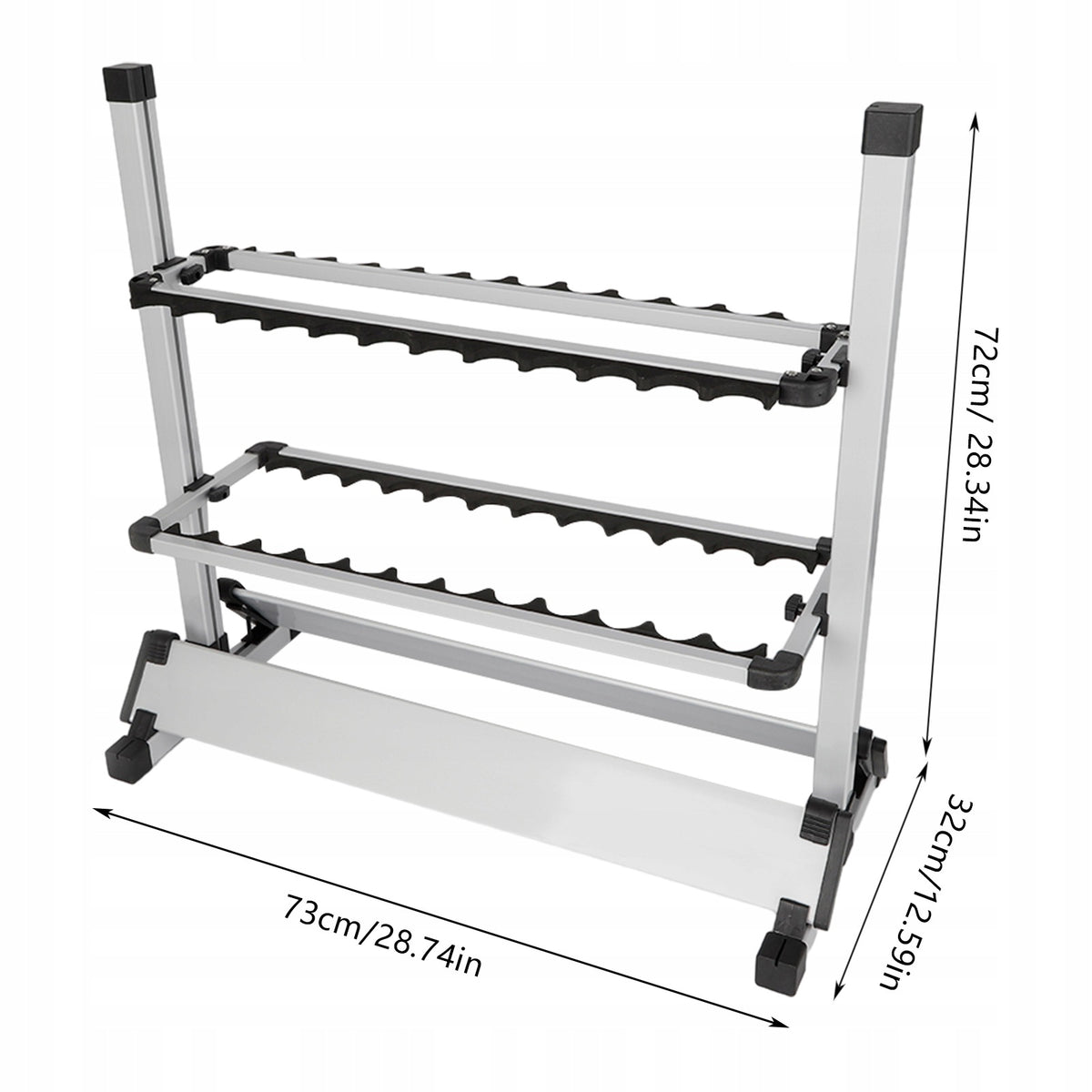 Freestanding 24 Slots Aluminum Fishing Rod Display Rack Packaging status original