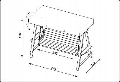 Freestanding 4-Person Garden Swing with Adjustable Canopy Kind freestanding