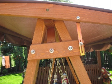 Freestanding 4-Person Garden Swing with Adjustable Canopy Seat length 180 cm