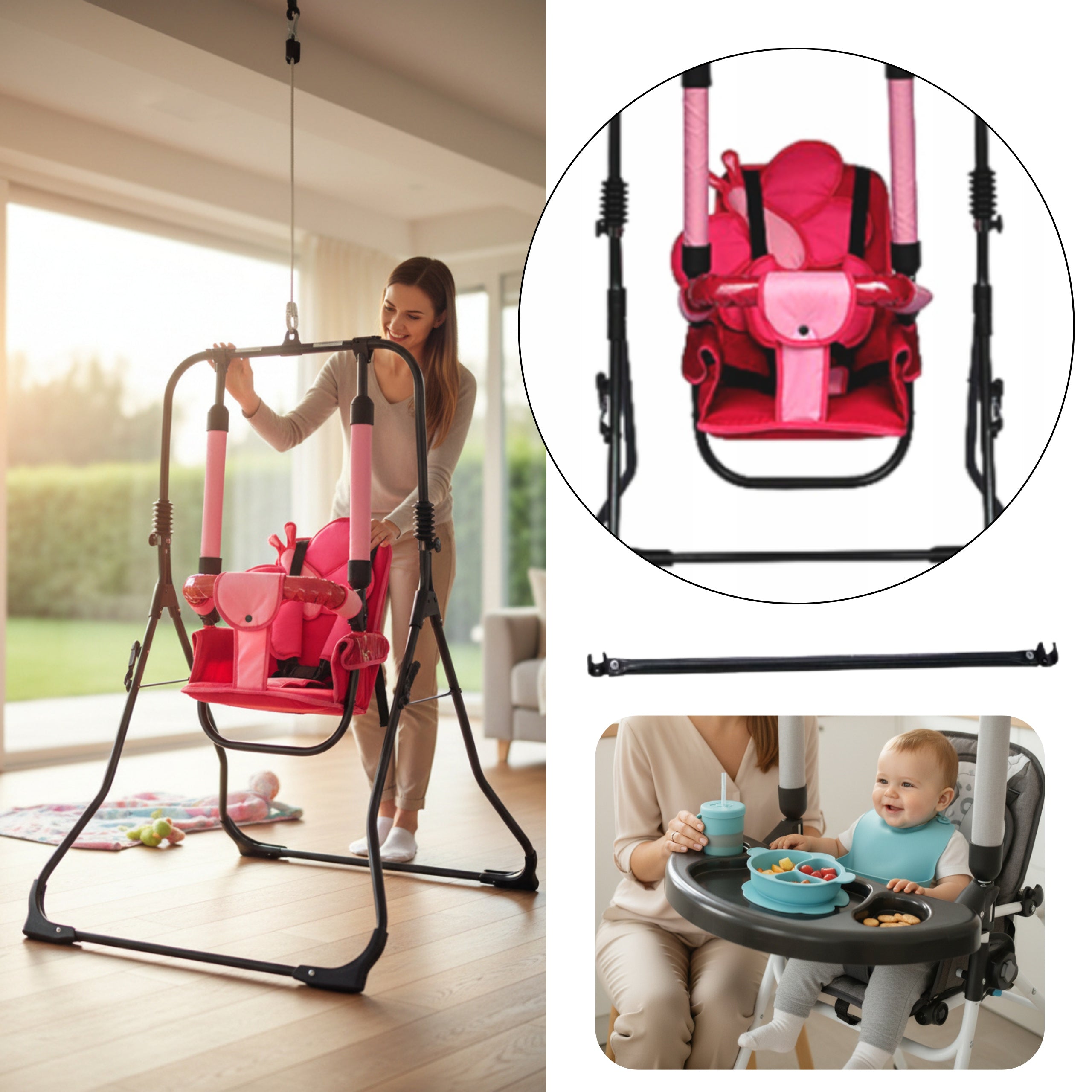 Freestanding Folding Swing for Kids Garden Home Children's Day 4in1
