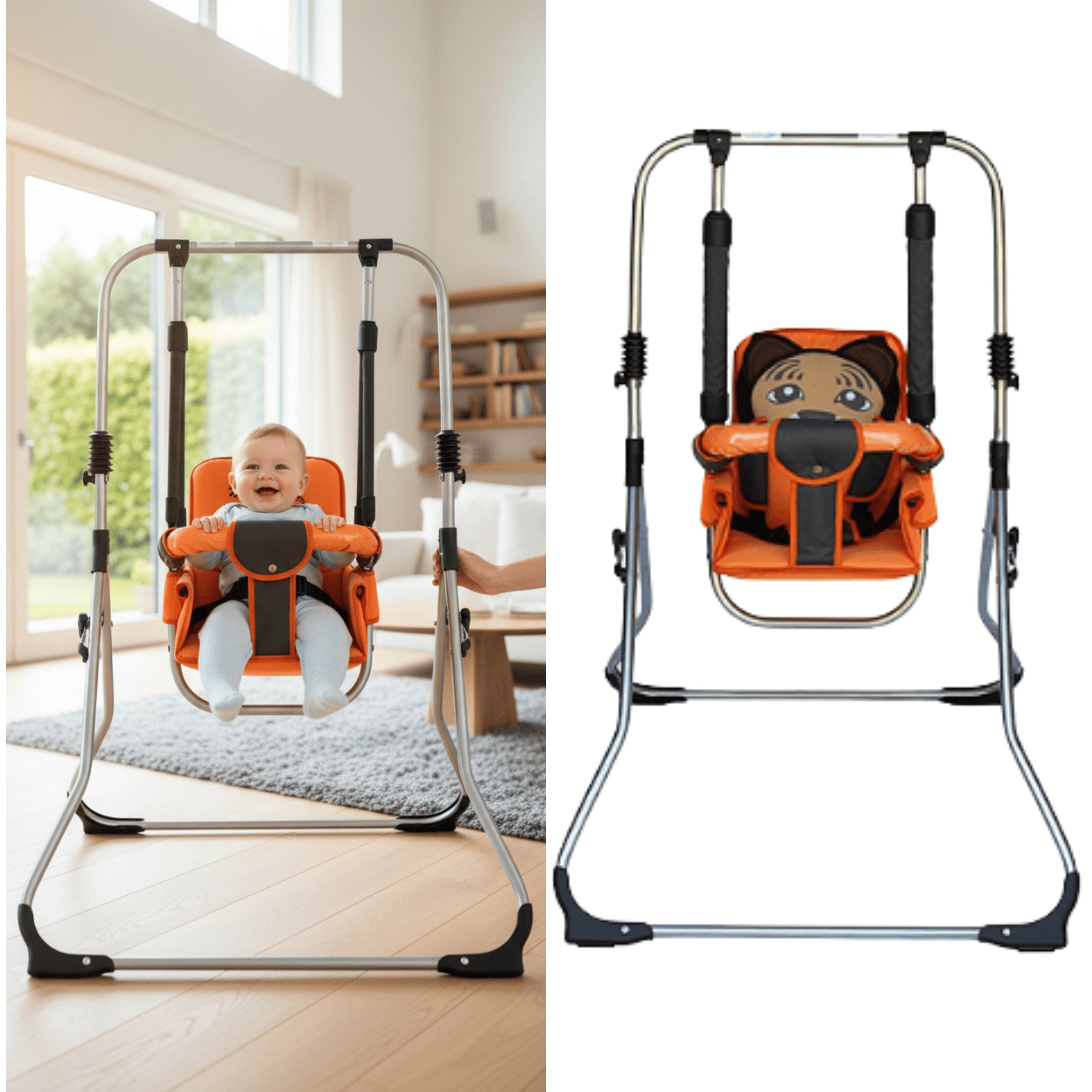 Freestanding Folding Swing for Kids Garden Home Large Metal 3in1
